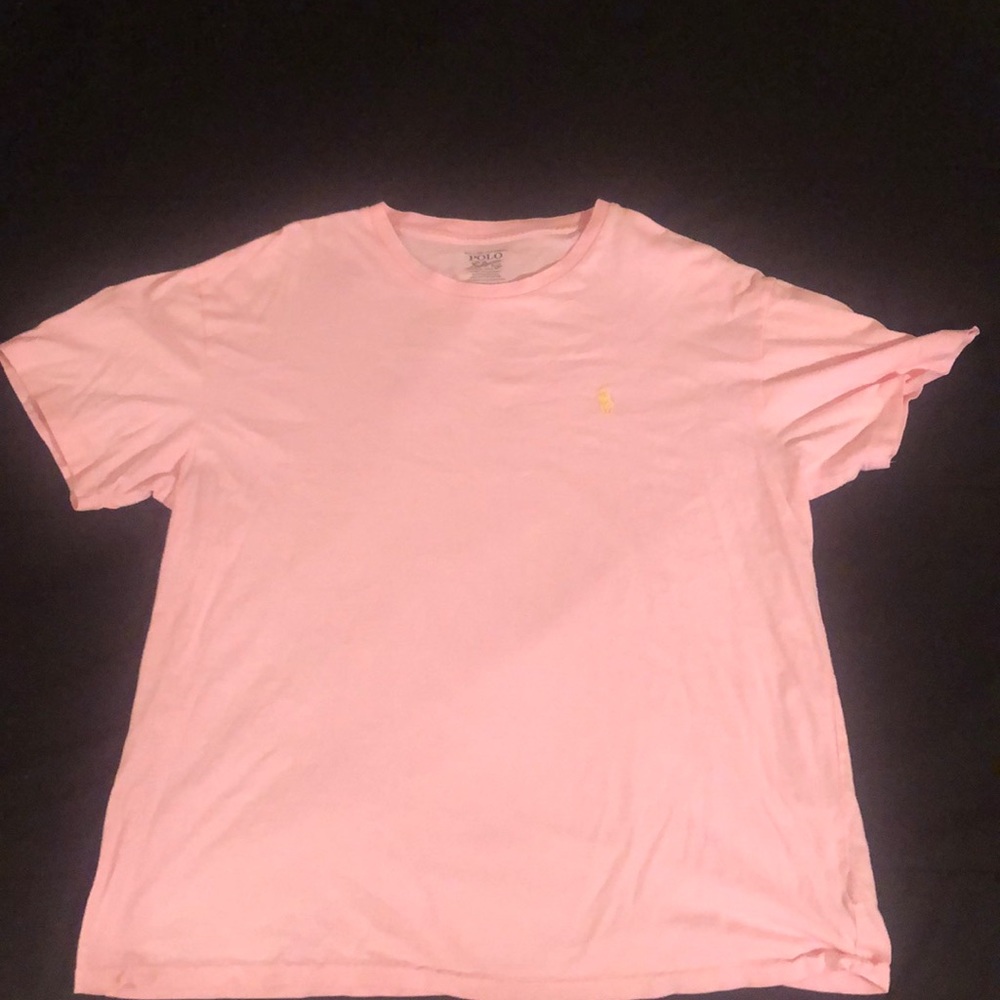 Pink polo crew neck T-shirt size large